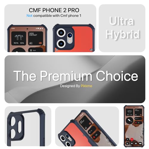 Image of Outlouders Back Cover for CMF by Nothing Phone 2 Pro 5G | Ultra Hybrid Transparent | Full Camera Protection | Raised Edge | Crystal Clear Bumper Case (Blue)