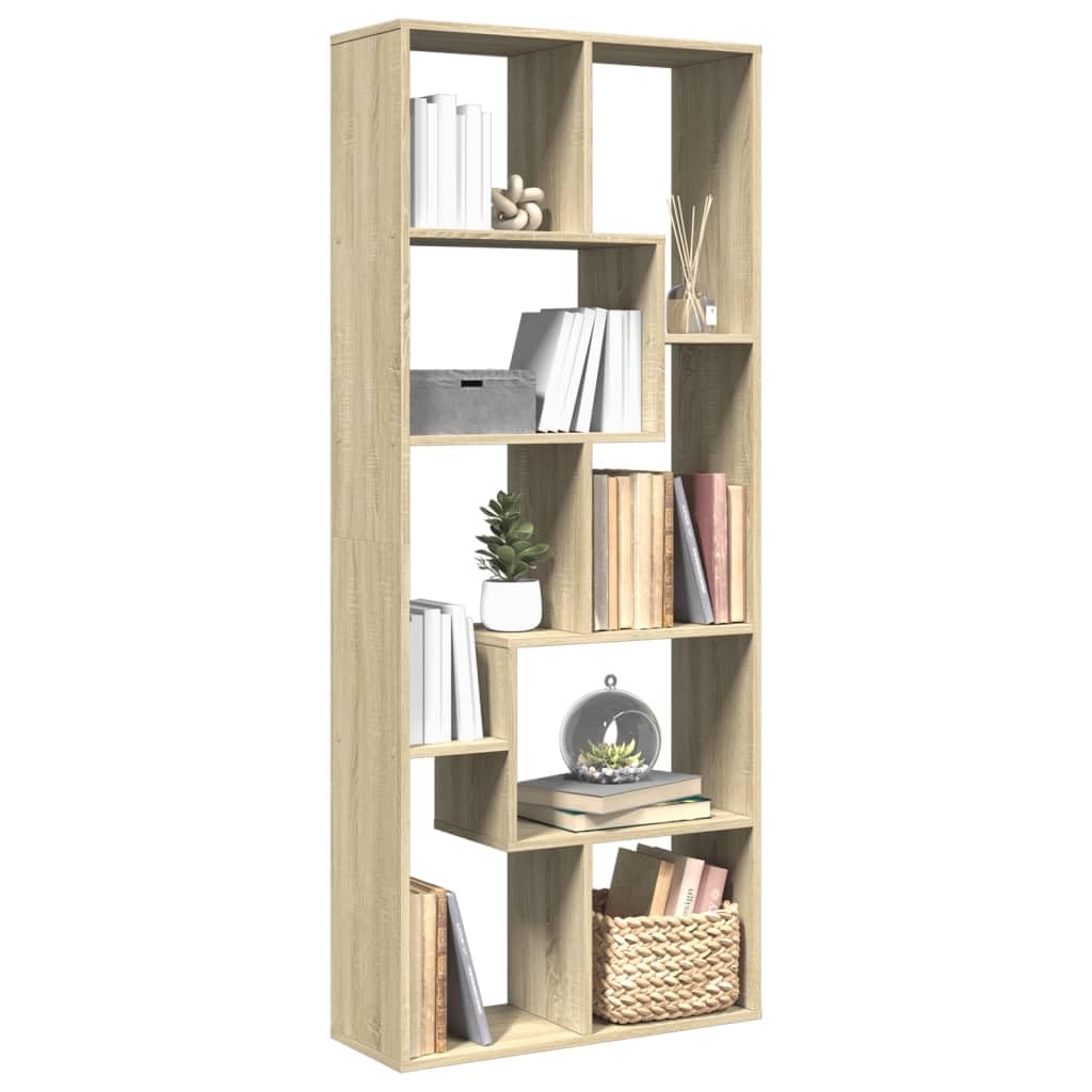 Generisch Raumteiler-Bücherregal Sonoma-Eiche 67x25x161,5cm Holzwerkstoff,Möbel,Regalsysteme,Bücherregale Bücherschränke-858077