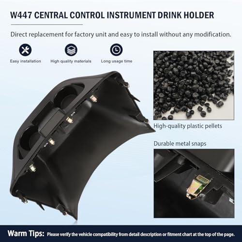 Fraylis Schwarz Getränkehalter kompatibel mit Me-rce-s-B Vito W447 2016-2020 Getränkehalter für das Auto zentrale Steuerwerkzeug
