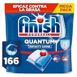 Finish Powerball Quantum Infinity Shine, pastillas para el lavavajillas, limpieza potente y protección del cristal, 166 Pastillas