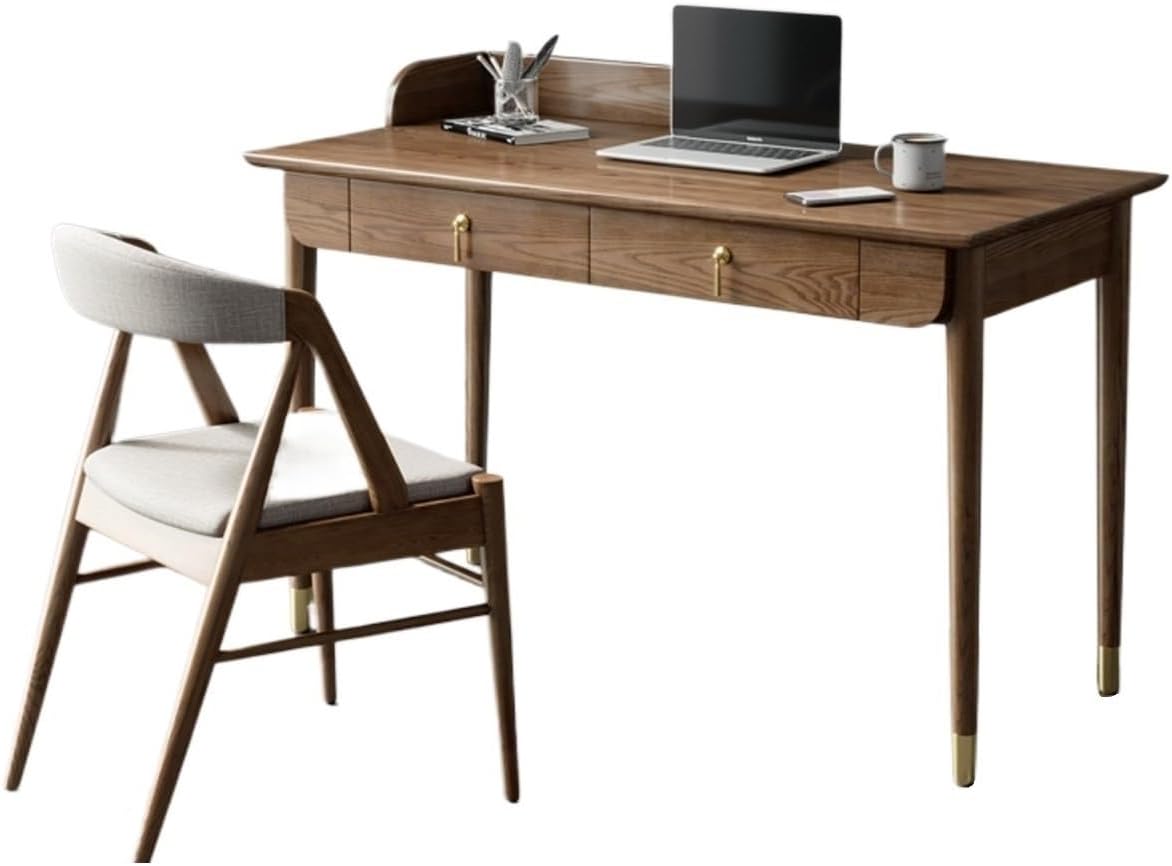 Desks Office Desk 1.2m .4m Home Writing Study Computer Workstation with Double Drawers and Corner Bezel Craft Table(1.2 meters)