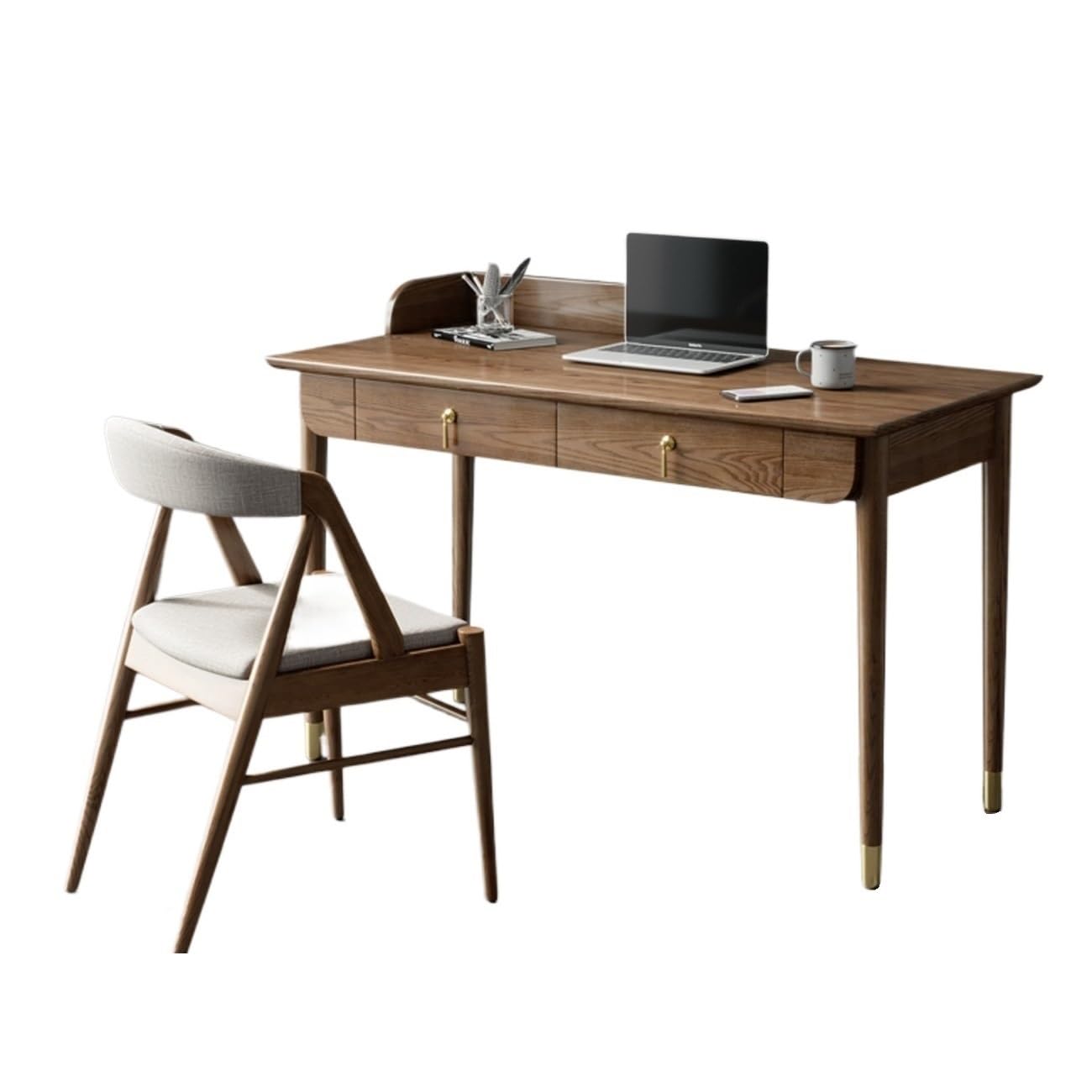 EINES Desk Game Table Home Office Desk Office Desk 1.2m .4m Home Writing Study Computer Workstation with Double Drawers and Corner Bezel(1.2 meters)