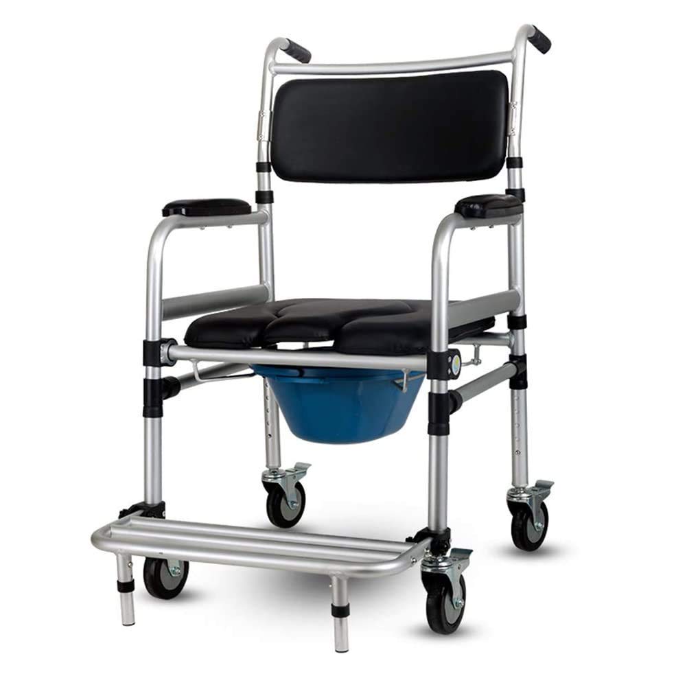 Buy Bedside Commode Chair Homecare Toilet Seat with Wheel Safety Steel
