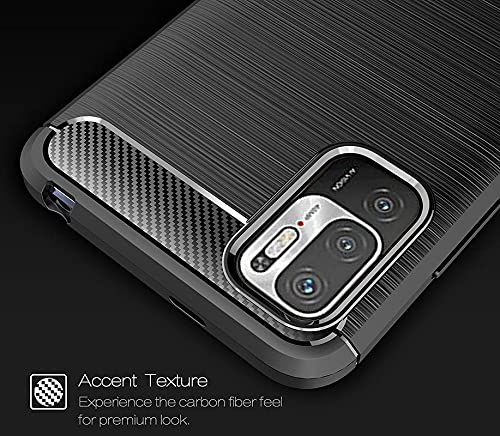 Image of NPRC Hybrid Ultra Slim Protective Case TPU Non-Slip Carbon Fiber Texture Shockproof Case Cover for Redmi 11 Ultra - Black