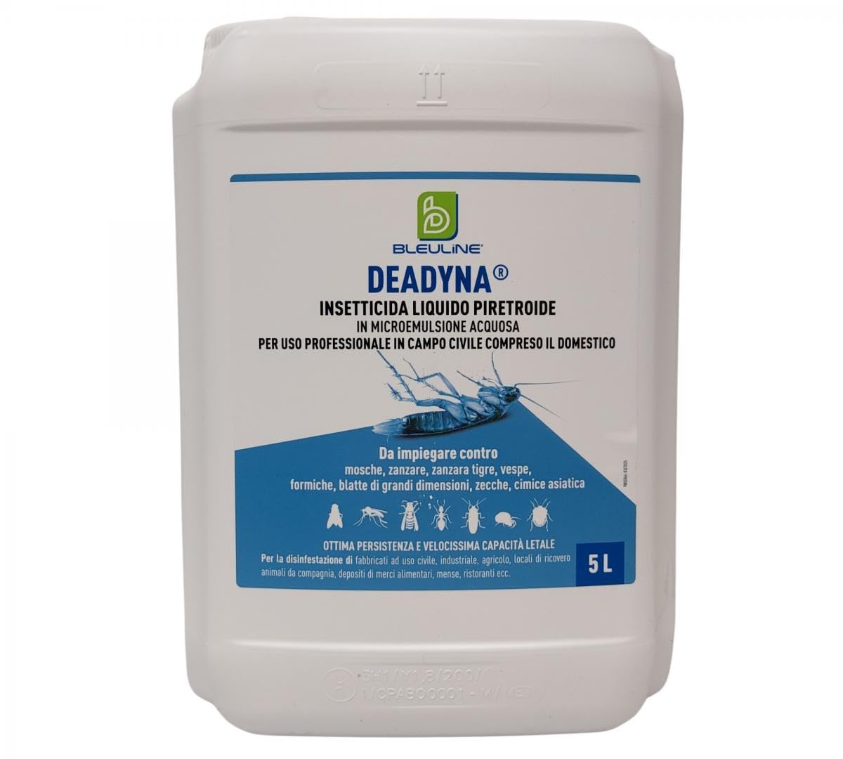 Deadyn A Lt.5 Insetticida Liquido Con Azione Abbattente E Prolungata Insetti Obiettivo Zanzare Mosche Vespe Blatte Formiche Zecca Cimice Asiatica