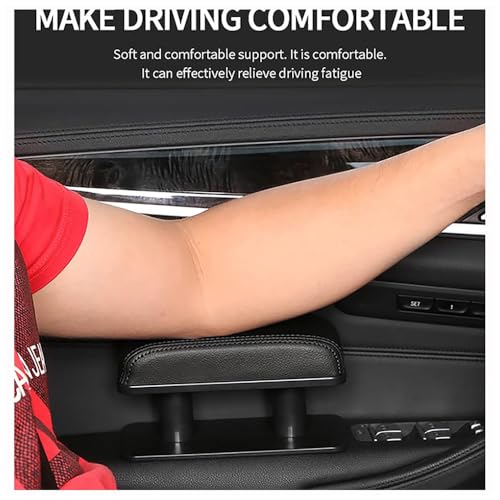 Image of Car Armrest Elbow Rest for Skoda Kylaq 2024 -,Leather Booster Pad Left Elbow Support Side Booster Pad Adjustable Armrest Car Interior Accessories,F