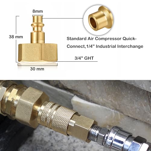 Image of SIGURANTA RV vent plug prevent freezing in winter helps drain water from water pipes, suitable for camping RVs, boats, garden hoses, water pipe Blow Out Plug brass quick connector (female)