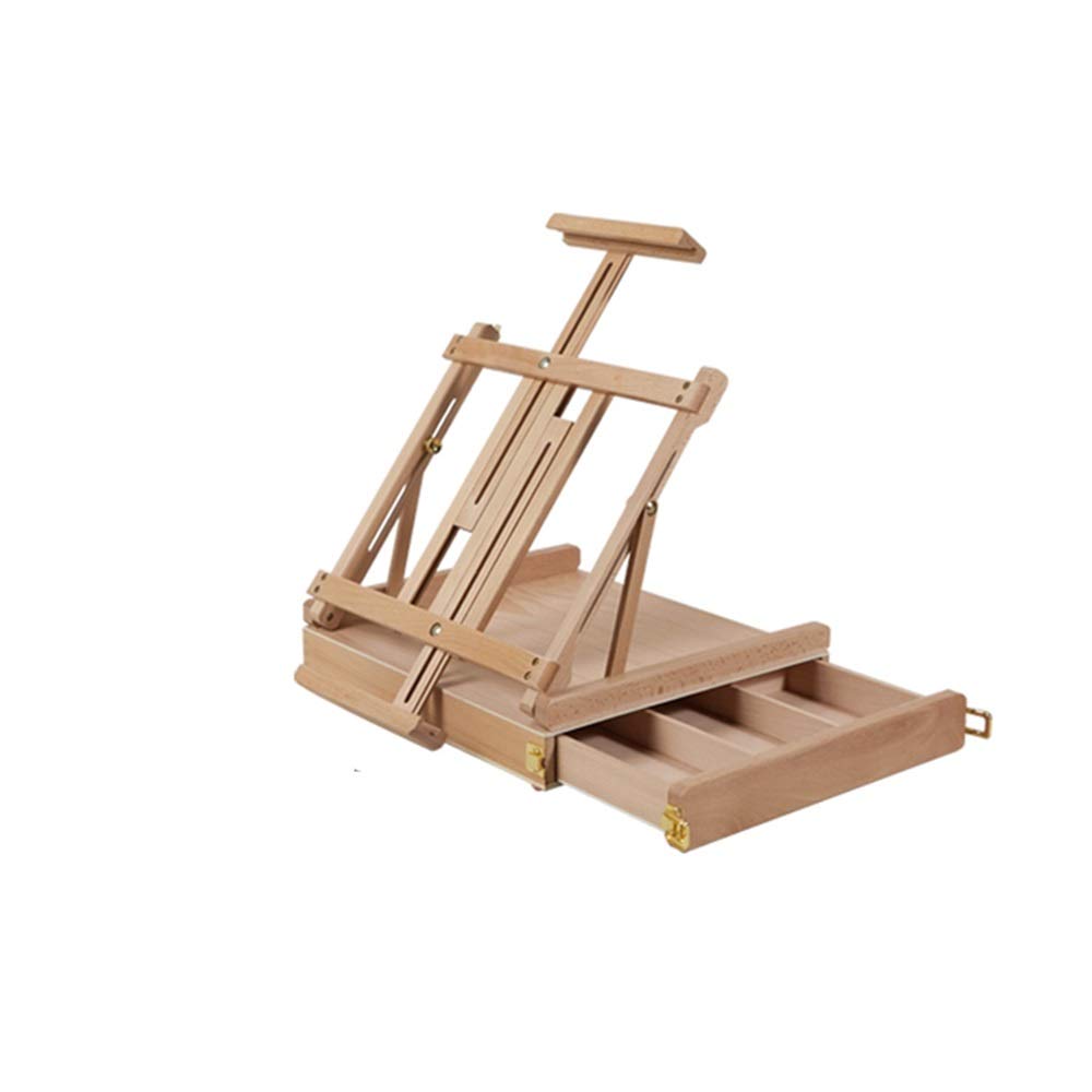MYUYEE Easel Portable Easel Box Desktop Drawer Toolbox Oil Painting Box Lifting Picture Box Shelf Desktop Easel For Painting Wedding Storefront
