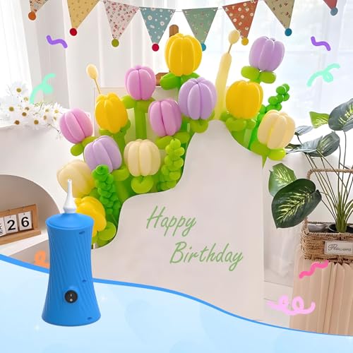 Bomba eléctrica para globos HeyMate para inflar globos largos, para globos de aluminio y globos de animalitos, decoración para fiestas de cumpleaños miniatura 5