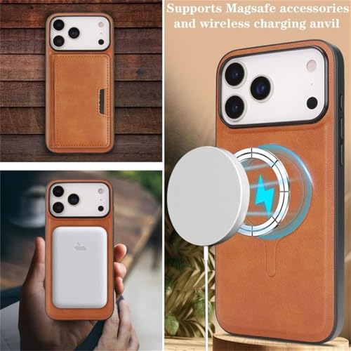 Coque iPhone 17 design portefeuille marron idéale pour voyager