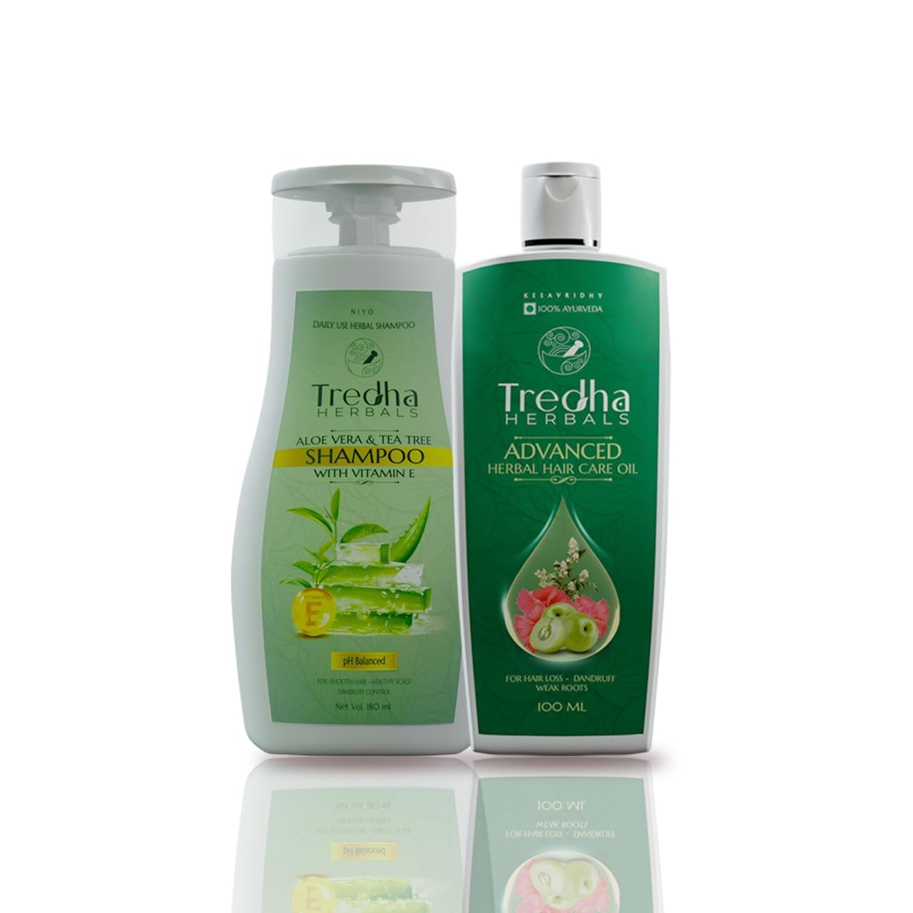 Tredha Advanced Herbal Hair Oil for Hair Growth 100 ml and 180 ml Anti-Dandruff Shampoo