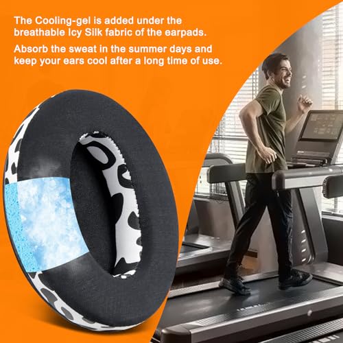Image of SOULWIT Cooling Gel Earpads Cushions for Audio-Technica ATH M50X /M40X, HyperX Cloud /Alpha, SteelSeries Arctis, Ear Pads for Sony MDR-1ABT /1RBT /1RNC /7506, Turtle Beach Stealth 420X /600 - Snow Leopard