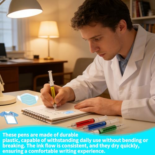 Krankenschwester Schreibset mit 4 Farben, 12 Stifte und 240 Notizzettel, praktische und bunte Schreibutensilien für Ärzte, Krankenschwestern und Studenten – Ideal als Geschenk für medizinisc