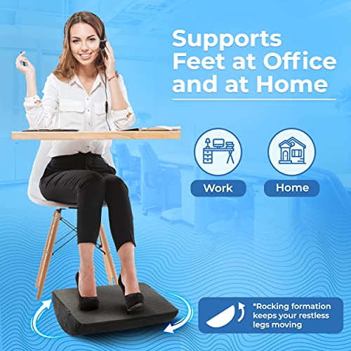 Foot Rest For Under Desk At Work (Soft But Firm), Ergonomic Office Desk Foot Rest 18" X 12", Under Desk Footrest With Washable Cover, Desk Foot Stool Work From Home Accessories #TOP4