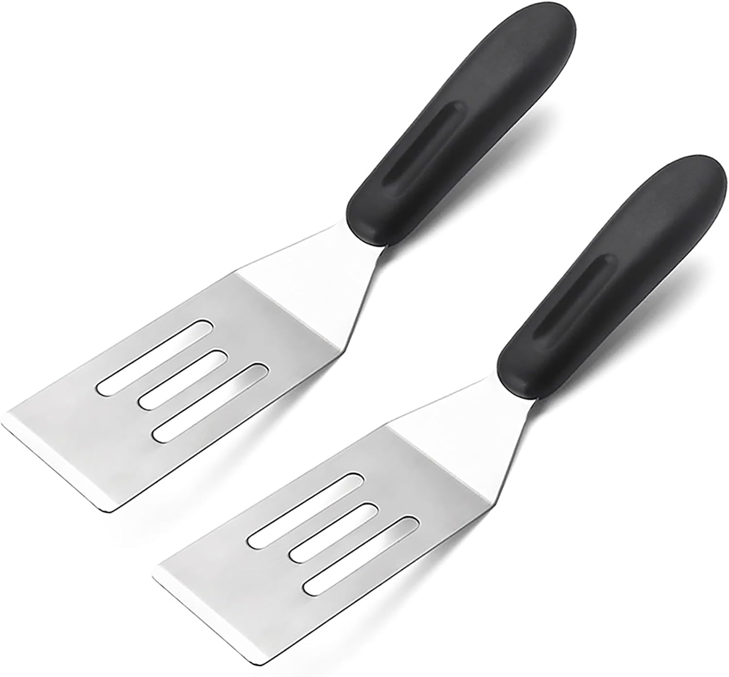 【2 Pack】 Small Metal Spatula Set, Mini Stainless Steel Serving Spatulas for Kitchen Use, Ideal for Flipping Pancake, Brownie, Cookie, Cake, Egg – Professional Cooking & Baking Utensil