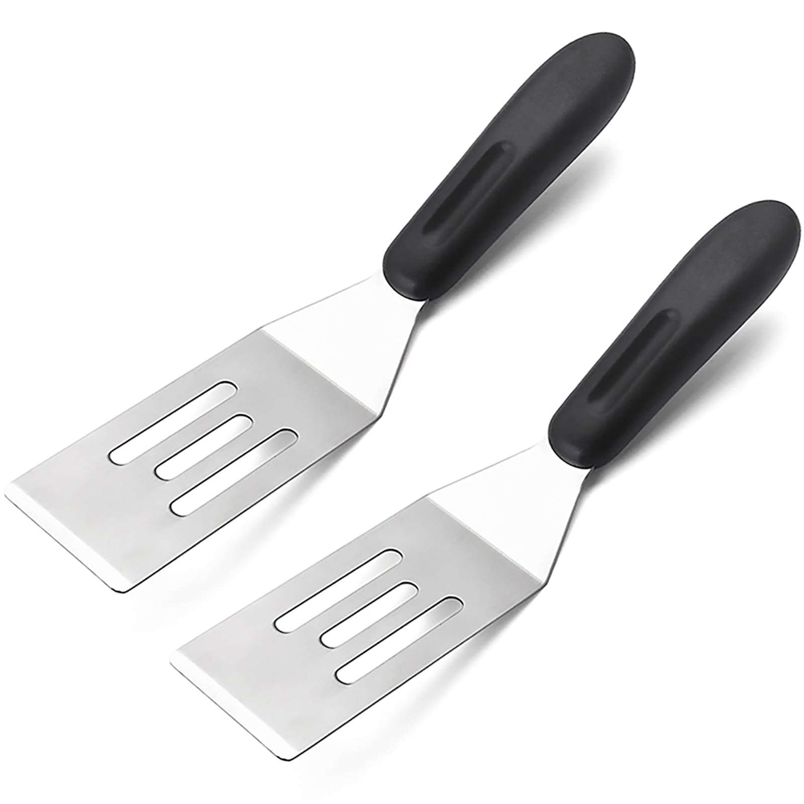 Customer Reviews For 2Pcs Small Spatula Brownie Turner Mini Silicone Serving Spatulas Set Thin Egg Flipper Heat Resistant Omelette Pancake Turner Rubber ​Nonstick Cookware ,Silicone Non Stick Flexible Utensils