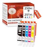 PGI-250XL CLI-251XL 5 Color Value Pack,Compatible Ink Cartridges for Canon 250 251 XL PGI-250 CLI-251 Replacement for Cannon 250XL 251XL PIXMA MX922 MX920 IX6820 IP8720 MG5520 MG7520(Black Color)