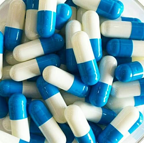 Empty Sky Blue & White Colour Gelatin Capsules Size 0-500 & 1000 Pieces (1000)