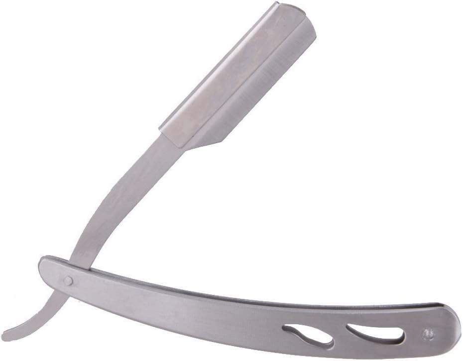 MISSLOOK Stainless Steel Straight Barber Folding Hair Salon Razor, Folding Ustra for Beard Shaping without Blade For Salon Use & Home Use, for Men