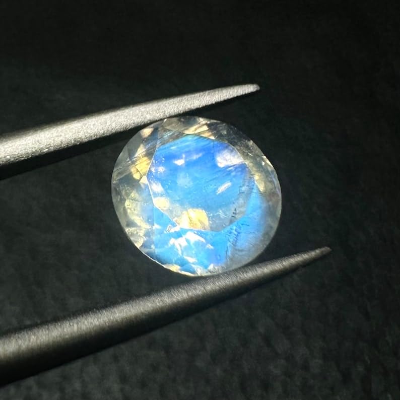 Pierre de lune naturelle arc-en-ciel ronde 6mm pour création de bijoux DIY - 3