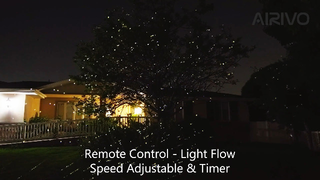 Image of AIRIVO Outdoor Laser Lights Projector, 5 Color Motion Firefly Lights Star Show Projection Light, Christmas Projector Light with Remote Control for Holidays Halloween Decoration Home, Garden, Patio