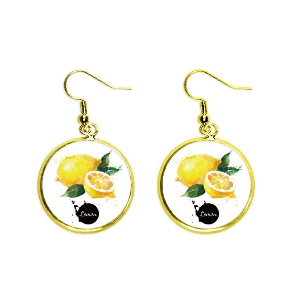 Pendientes de limón en acuarela un regalo original de joyería mujer 2