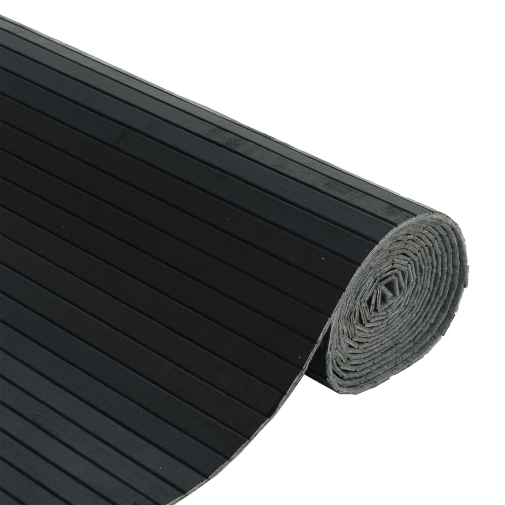 Paravent noir 250 x 165 cm en bambou enroulable