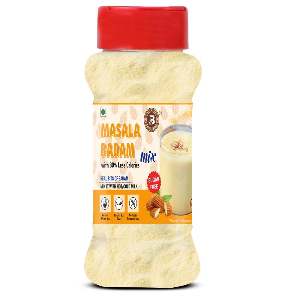 Brew Lab Masala Badam Mix No Sugar | Real Bits Of Badam Nutritious & Delicious Drink Mix (100 g)-image-38