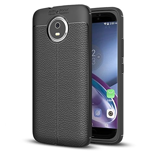 NALIA Funda Compatible con Motorola Moto G5S, Apariencia de Cuero Carcasa Protectora Telefono Movil Silicona Ultra-Fina Bumper Estuche, Goma Cubierta Ligera Cobertura Delgado Cover Phone Case - Negro