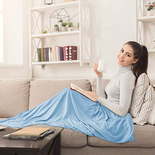Image of EXQ Home Weighted Blanket Cover 41x60-Twin Size Premium Soft Duvet Cover for Kids Weighted Blanket with Zipper,Machine Washable for Hot Sleeper in Summer(Blue,Duvet Cover Only)