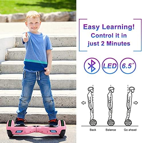 Image of SISIGAD Scooters for Kids Ages 7-12, with Built-in Bluetooth Speaker and 6.5 inch Colorful Lights Wheels, Safety Certified Self Balancing Scooter
