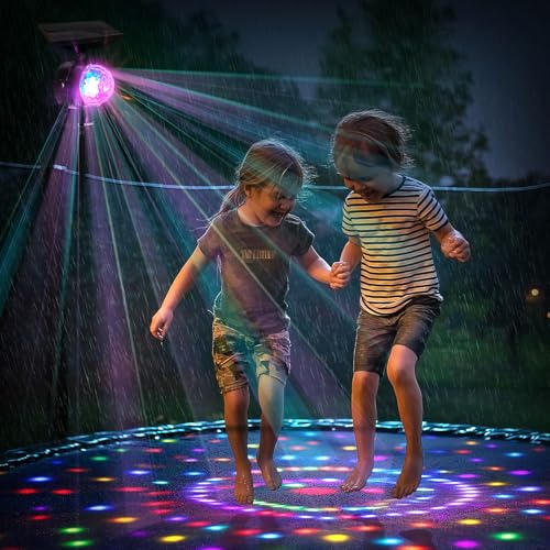 OTDRMETA Trampoline Led Lights Trampoline Lights Solar Powered Outdoor Waterproof Accessories 3 Modes 7 Colors Syncs up to 16FT 15FT 14FT 12FT 10FT Trampoline Accessories for Kids & Adults