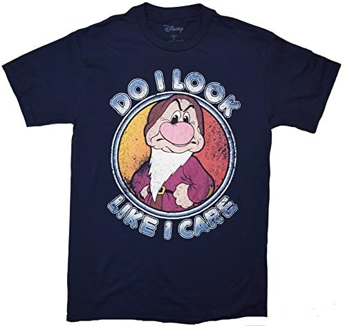 Disney Mens Seven Dwarfs Grumpy Look Like I Care T-Shirt