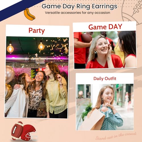 Game Day Football LOVE Hoop Earrings Fashion Sports Jewelry gifts for Mom&Women Perfect Game Day Outfit Accessories4