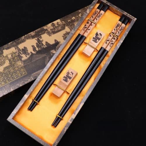 Essstäbchen-Set Aus Holz – Drachen & Phönix Design, 5 Paar, Wiederverwendbar