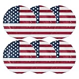 UP ware - Juego de 6 platos redondos de melamina, platos llanos de 11 pulgadas (bandera americana)