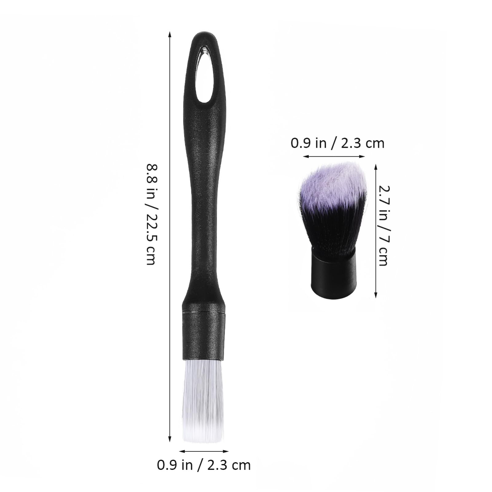 SOLUSTRE Set Pennelli Detailing Auto Professionale con 3 Testine Sostituibili per Pulizia Interni