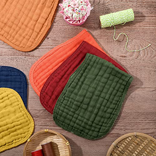 Image of Frienda 6 Pack Muslin Burp Cloths Baby 20x9'', Retro Colors