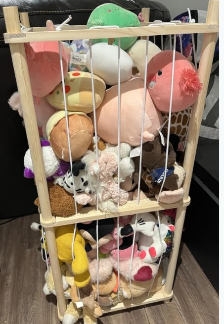 Amazon.co.jp: ZJFGPOT ぬいぐるみ収納 木製動物園収納 ブレーキ