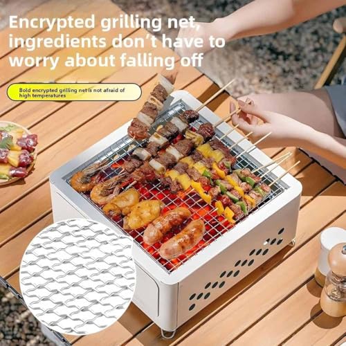 Przenośny grill na węgiel drzewny, grill ze stali nierdzewnej na kemping, piknik, imprezy w ogrodzie i na plaży