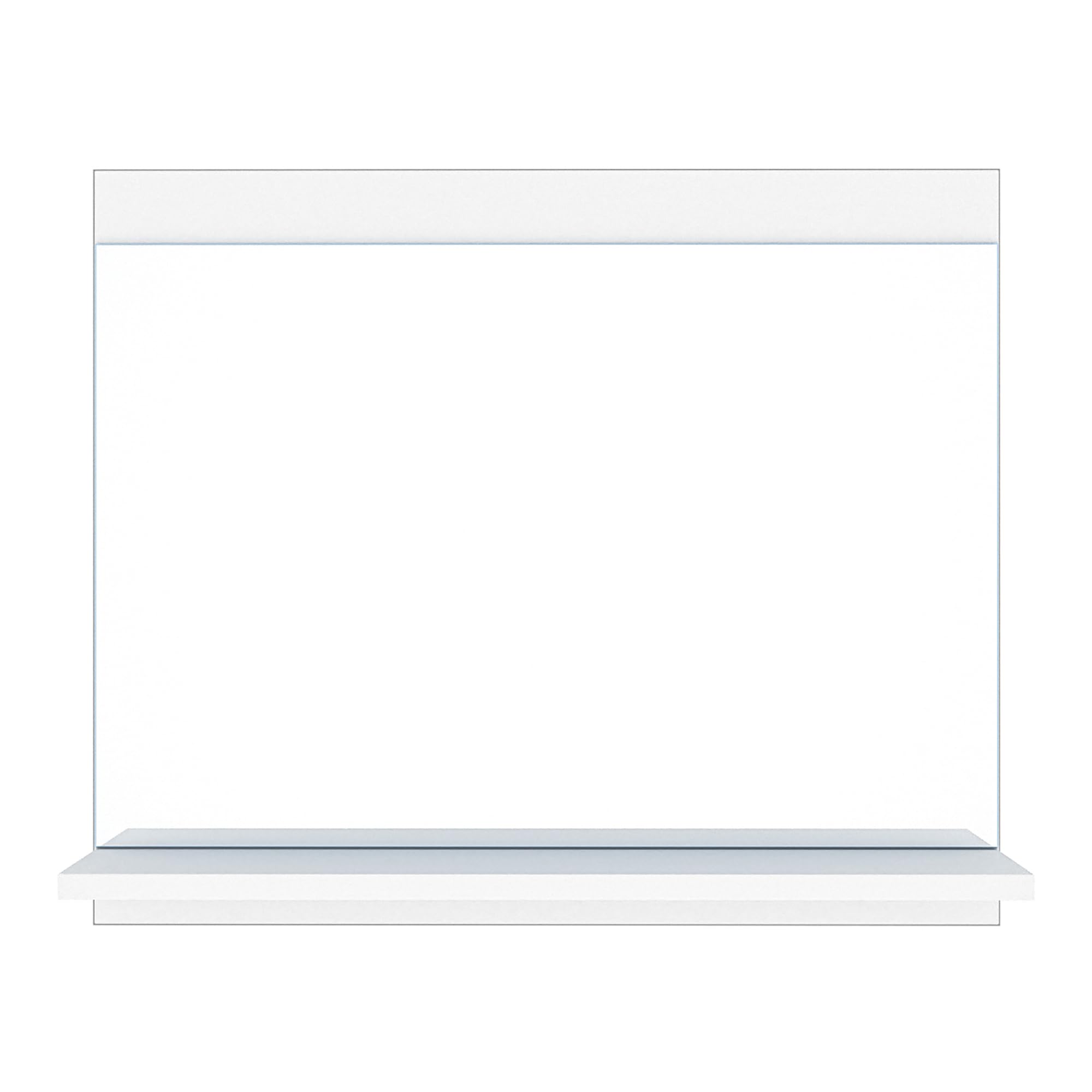 [en.casa] Specchio Rettangolare da Parete con Ripiano Integrato per Bagno Specchiera con Mensola da Appendere 50 x 60 x 12 cm Ingresso Corridoio - Bianco