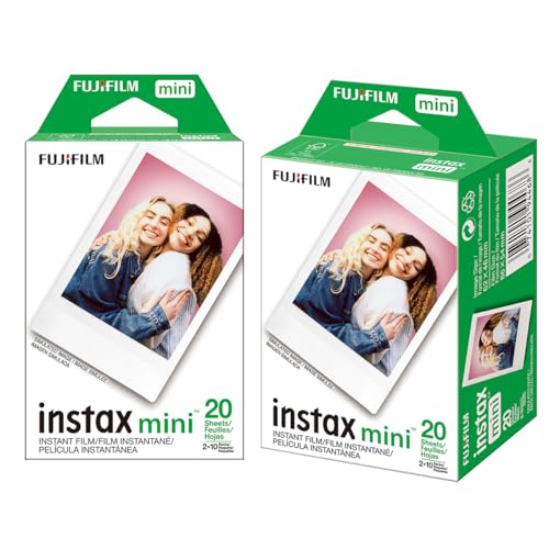 Cámaras, Camera Fujifilm Instax Mini Instant Film, 2 x 10 Shoots x 2Pack (Total 40 Shoots) Value Set