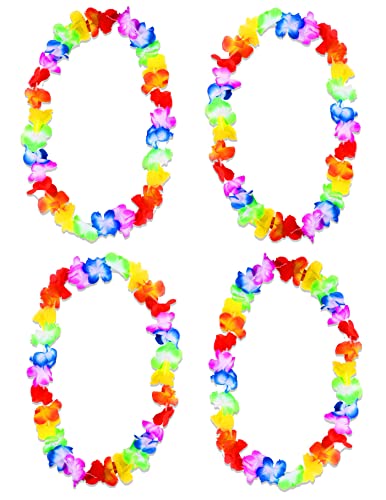 Image of Premium Hawaiian Pack of 4 Pieces Flower Necklace Garland Mala Luau Leis (Free Size) (Authentic)