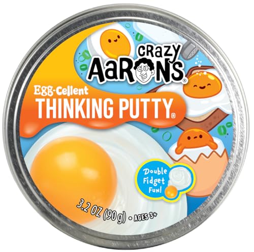 Crazy Aaron's Thinking Putty® - Eggcellent - Double Fidget Fun Sensory Putty for Kids and Grown ups in a 4" Tin - Creative and Endless Fun, Stress Relief Therapy Toys, Never Dries Out
