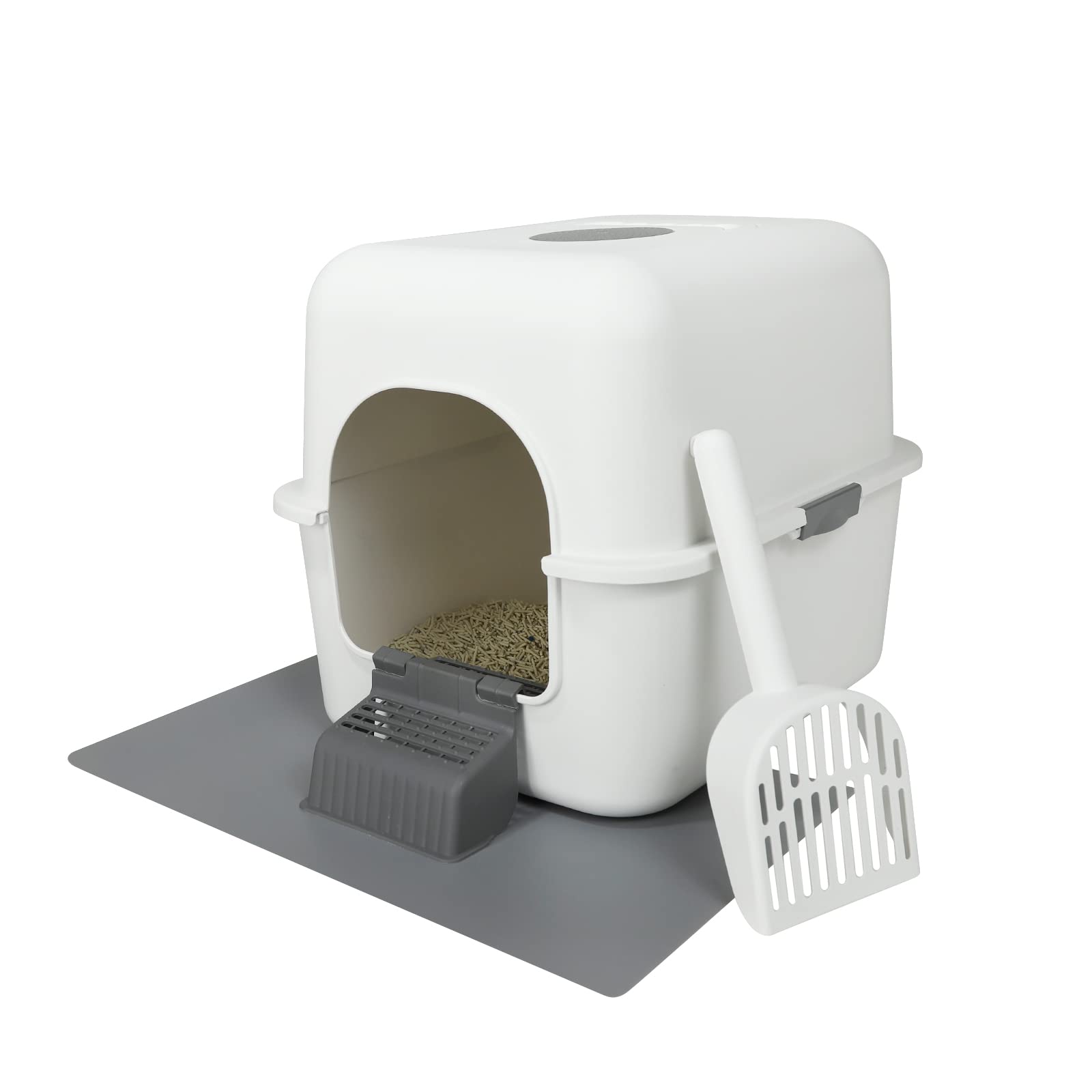 Buy Cat Litter Box with Lid,Top Entry Kitty Sifting Litter Box Kitten