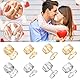 BYNYXI Couple-Ringe mit Dino-Design: 2 Stadionring-Silber-Verlobungsringe für Damen und Herren