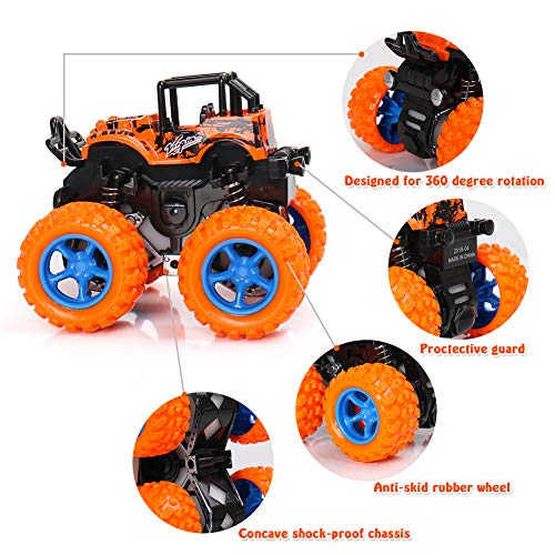 image for BBLIKE 2-Pack Push and Go Cars, Friction Powered Toy Cars, Monster Tru