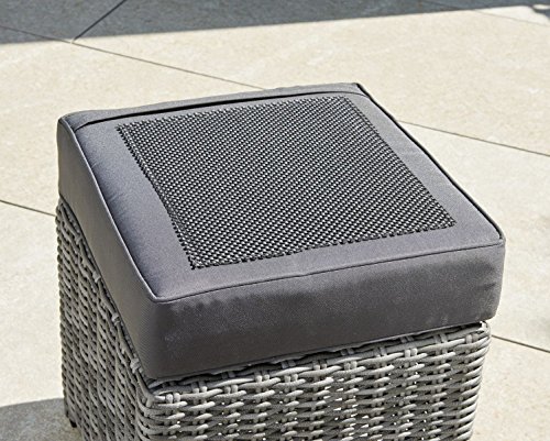 Greemotion Miami Comfort 5-teilig Rattan Lounge-Set, Aluminium, 73 x 192 x 75 cm, grau/anthrazit – Bild 4