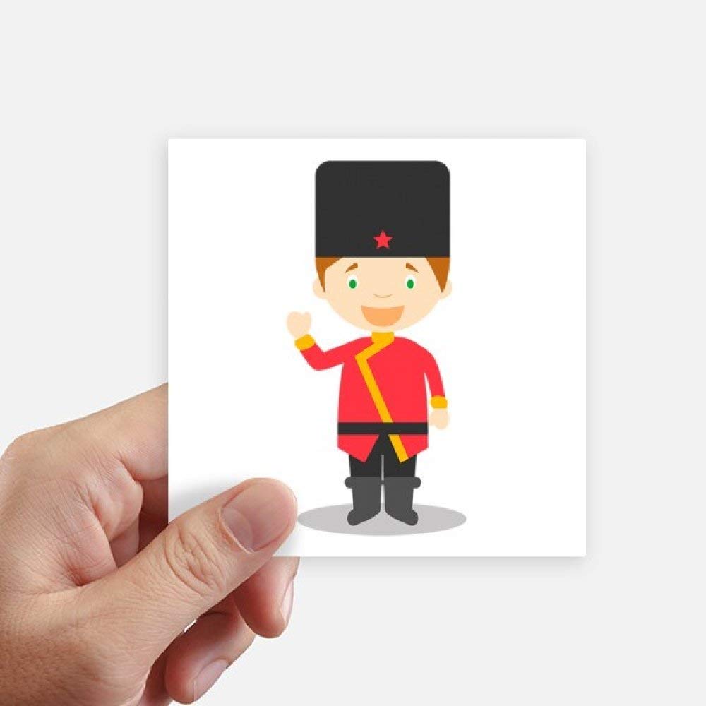 Autocollant carré Russie cartoon 10cm pour mur et PC portable DIYthinker x8