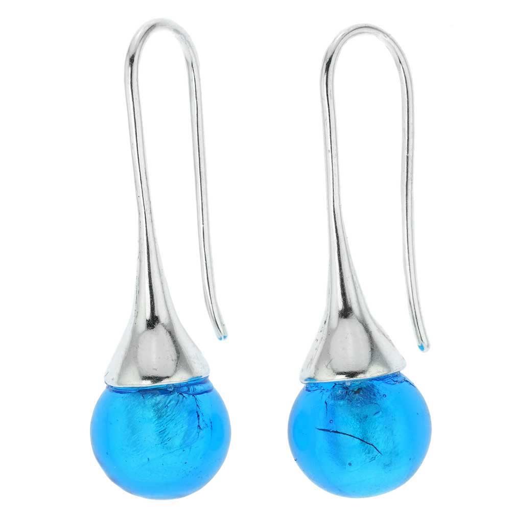 GlassOfVenice Kolczyki ze szkła Murano - Aqua Blue, Szkło, Kryształ